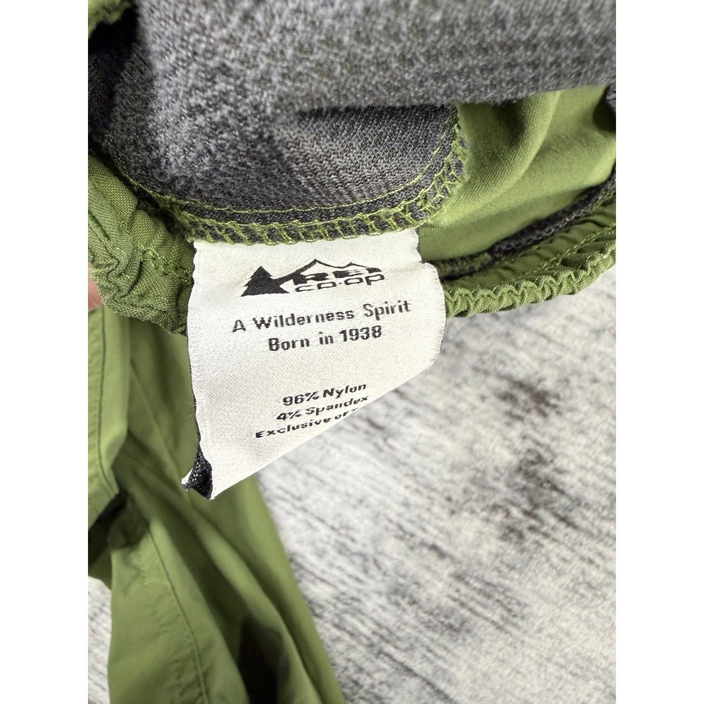 REI Co-op Mens Hiking Pants Olive Green Nylon Stretch Size Medium Drawstring - Picture 4 of 10